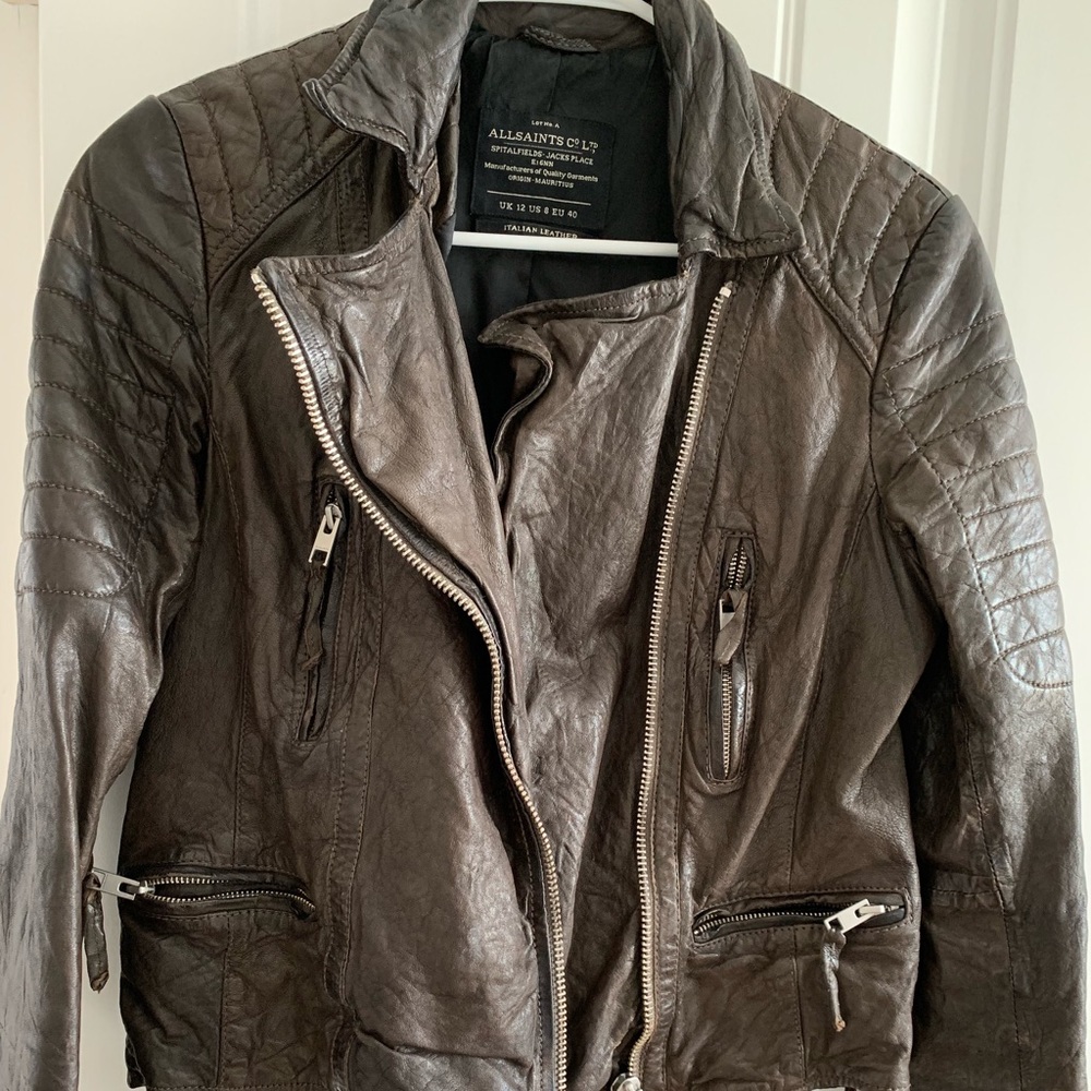 Sold - Allsaints Slate Biker Jacket
